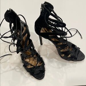 SCHUTZ Black Lace-Up Women's Heels SZ 9